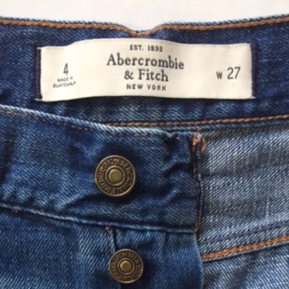 Abercrombie & Fitch Denim Distressed Blue Jean Shorts Size 4 / 27 - Picture 4 of 10